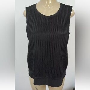 Calvin Klein black sleeveless layered blouse size L